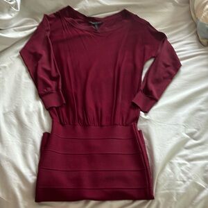 BCBG Maxazria dress, fitted bottom, loose top.